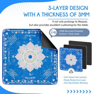 Tapis de <span class=keywords><strong>Mahjong</strong></span> Premium Bleu Roulé avec Sac de Transport, Surface Multi-Jeu pour Cartes de Poker et Jeux de Société, Conception Anti-Plis - Product Image 4