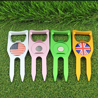 Outil de réparation de mottes de terre de golf vierges personnalisées en vrac direct d'usine ouvre-bouteille multifonctionnel avec jeu de marqueurs de balle