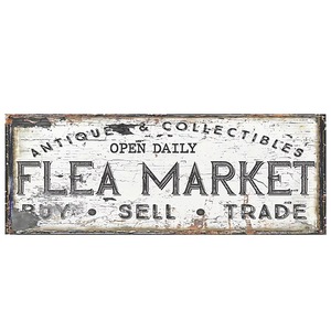 Spot Flea Market Placa de puerta Compra y venta Señal de entrada Estilo retro Placa de madera Decoración de Arte de pared - Product Image 1