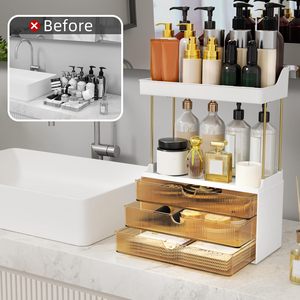 CF Versatile Detachable 5 Tier 3 Large Drawers Perfume Vanity Makeup Organizer <strong>Under</strong> <strong>Sink</strong> <strong>Bathroom</strong> Counter Organizers <strong>Storage</strong> - Product Image 3