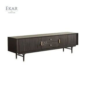 EKAR फर्नीचर कमरे में रहने वाले फर्नीचर लकड़ी टीवी स्टैंड आधुनिक लकड़ी के एलसीडी टीवी स्टैंड डिजाइन
