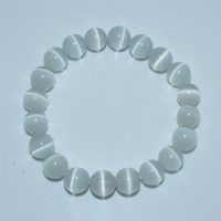 Assurance commerciale Bracelet en œil de chat blanc naturel de haute qualité 6/8/10 mm