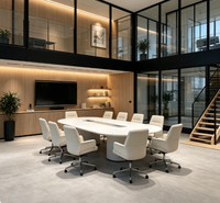 Bâtiment de bureaux conteneurisé à double étage avec mur-rideau en verre, espace de travail modulaire préfabriqué, salle de réunion, centre de conférence