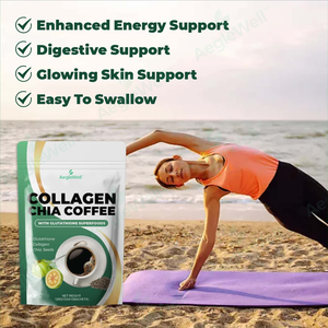 Aeglewell Kolajen Chia Tohumu Kahve Tozu Çikolata Aromalı Glutatyon Kolajen Tozu Çözeltikli Poşet İçinde Paketlenmiş Aydınlatıcı - Product Image 4