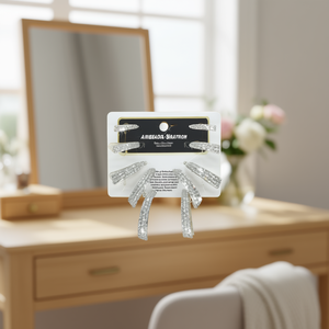 Aimibeaga Pinces à cheveux 12 cm en strass élégantes pour femmes, usage quotidien, couleur or blanc, emballage carton de haute qualité - Product Image 2