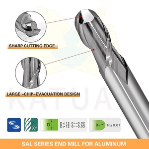 Molino de extremo de punta esférica de 30 ° de ángulo de hélice personalizado ODM/OEM de alta eficiencia aliado de aluminio especializado carburo sólido dos flautas - Product Image 2