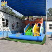 WODI Toboggan Gonflable Commercial en PVC 0,55 mm pour Enfants, Combo Château avec Piscine pour Enfants et Adultes, Qualité Professionnelle Robuste pour la Location