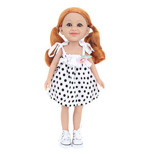 Bambola Nera da 14 Pollici con Doppia Coda di Cavallo Ricciola, Capelli Ricci Marrone Dorato, Vestiti e Scarpe in Vinile <span class=keywords><strong>Non</strong></span> Inclusi - Product Image 2