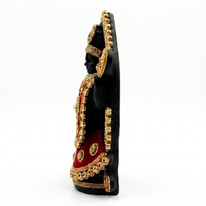 Traditional Religious Lakshmi <b>Statue</b> Black & <b>Gold</b> Plated Resin Art Handicraft for Diwali Home Decor Tabletop Sculpture - Product Image 1