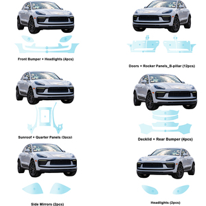 <span class=keywords><strong>Película</strong></span> protectora precortada para Porsche Macan Base S <span class=keywords><strong>Turbo</strong></span> 2022-2024 TPU, pintura personalizada para coche completo, <span class=keywords><strong>película</strong></span> transparente antiarañazos - Product Image 1