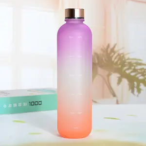 Garrafa de água de vidro para beber, presente portátil redondo transparente personalizado para o dia das mães, novo design simples e personalizado