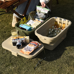 Hot sale Collapsible Tub with Handle Space Saving camping Storage Container Portable Outdoor folding Picnic Crate box Basket
