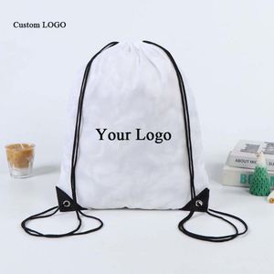 Custom Logo <b>Drawstring</b> Bags, Eco-Nylon Carry <b>Backpacks</b>, Waterproof Sports Gift, Promotional for All Activities - Product Image 1
