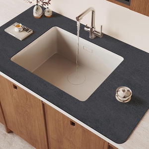 Tapis de drainage pour comptoir de cuisine, couverture complète, séchage rapide, absorbant pour robinet d'évier, rectangulaire, couleur unie, fibre de polyester - Product Image 1