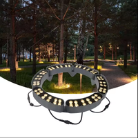 Extérieur Étanche IP65 Palmier Anneau Lumière Pilier Romain Tenant Arbre Lampe RGB 18W Jardin Paysage Arbre Câlin Lampe