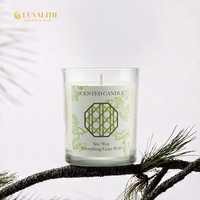 Bougie parfumée en cire de soja, boîte cadeau en verre transparent, senteur botanique, pour le bien-être, parfum personnalisé, MSDS REACH, vente en gros