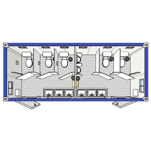 Contenedor de Envío Prefabricado Portátil Desmontable para Exteriores de 10, 20, 30 y 40 pies con Baños y Duchas Públicas - Product Image 1