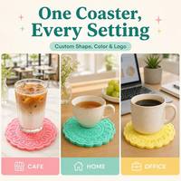 Sous-verre personnalisé en silicone PVC, gaufré 3D, antidérapant, imperméable, pour bière, vin, boissons, tapis de table pour bar, café, taille personnalisée, OEM