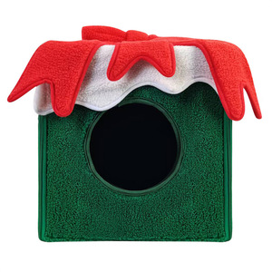 Casa para Gatos Navideña Verde con Techo Rojo, Cama Cálida para Gatos Pequeños, Uso en Interiores - Product Image 5