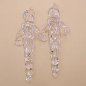 3-1/2-Inch-5-1/2-Inch Ice Fellas Clear Acrylic Icicle with snowman Christmas Ornaments