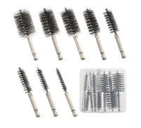 Brosse industrielle en acier inoxydable à poils métalliques, tige hexagonale de 1/4 pouce, manche métallique durable, fonction de polissage, DIY OEM/ODM