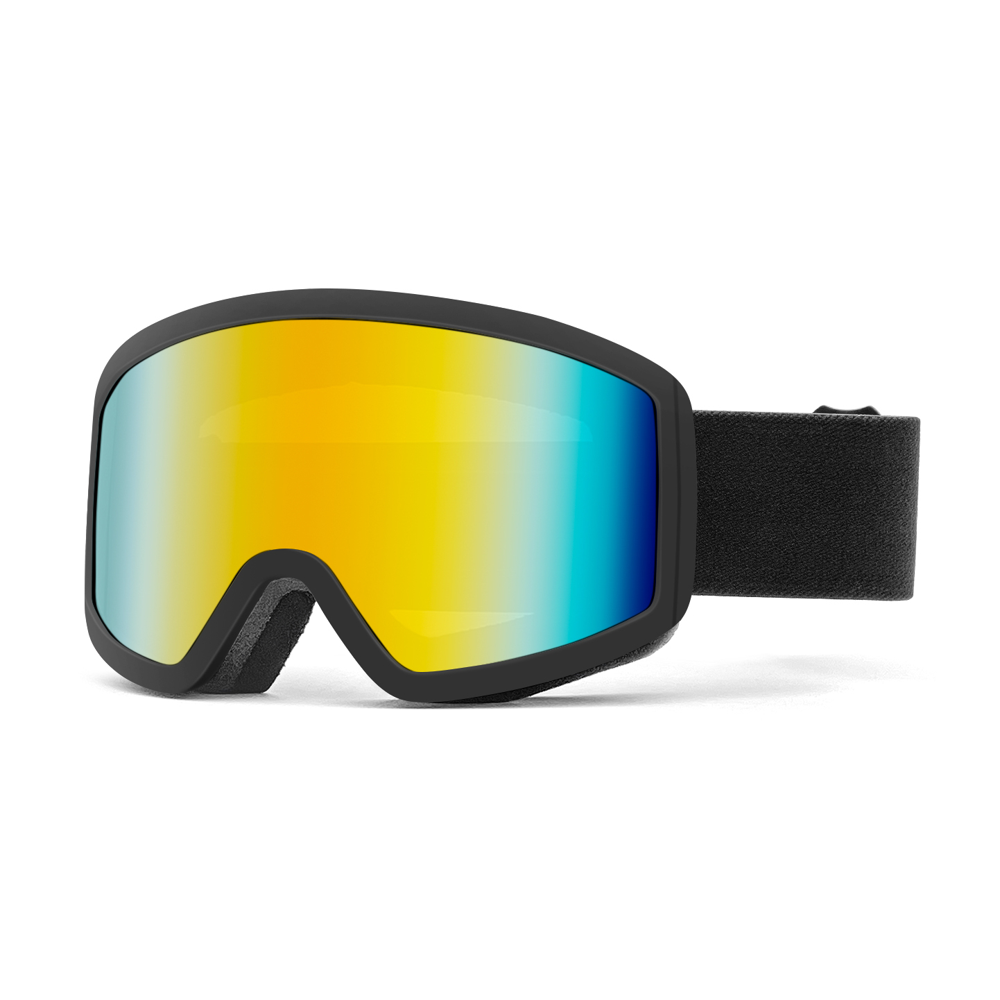 Black frame gold lenses