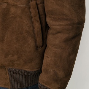 高品质时尚设计定制棕色麂皮男式夹克 - Product Image 5