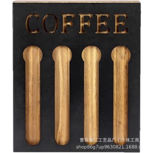 Étagère de rangement en bois minimaliste moderne, organisateur multi-compartiments pour cafés, support mural en bois massif pour capsules de café - Product Image 5