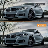 Paire de phares à LED pour BMW F30, F31 et Série 3 2013/2018, avec lentille de projecteur de signal DRL.