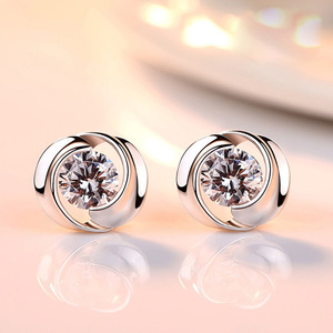 Orecchini a Perno a Forma di Girandola con Cristalli per Donne, Stile Rotante, Accessori Moda Quotidiana - Product Image 1