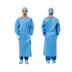 OEM無料サンプル不織布使い捨てSMS滅菌強化外科用ガウンsms分離保護ガウン分離スーツ