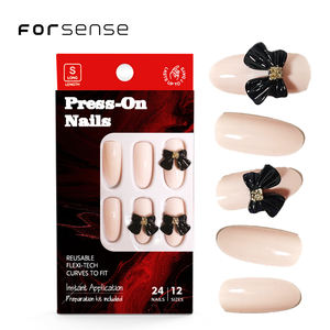 <span class=keywords><strong>Bonne</strong></span> <span class=keywords><strong>qualité</strong></span> fait à la main 3d bowknot presse sur les <span class=keywords><strong>ongles</strong></span> fournisseur designer longs <span class=keywords><strong>faux</strong></span> <span class=keywords><strong>ongles</strong></span> porter à la main épais acrylique ovale <span class=keywords><strong>faux</strong></span> <span class=keywords><strong>ongles</strong></span> - Product Image 3