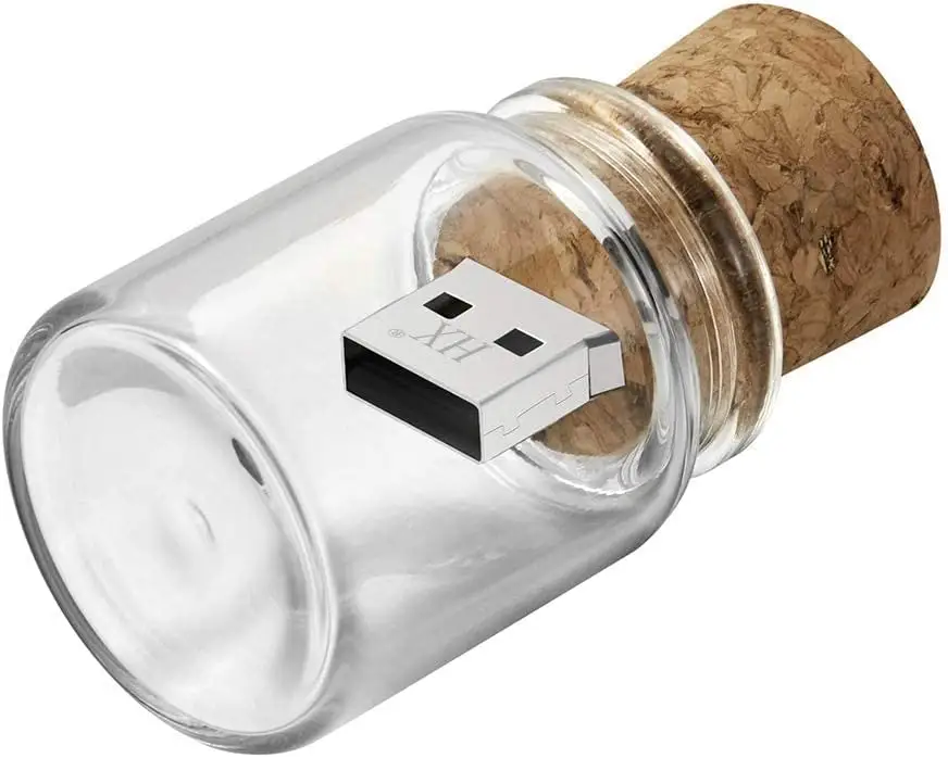 Gitra Clé USB en verre Bouteille de dérive USB 2.0 Stick Jar Memory Sticks Cute Pendrive Gift Creative for Friends
