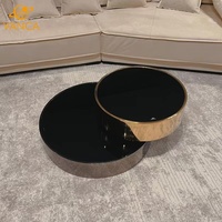 Table basse ovale pivotante haut de gamme, design unique, en acier, pour villa, ensemble de tables de salon, mobilier de salon