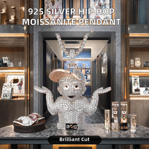 Joyería Luxira al por Mayor, Colgante Hip Hop de Latón con Incrustaciones de Circonitas, Nuevo Diseño Personalizado de Personajes de Dibujos Animados, Chapado en Plata, Engaste de Garra, Moda - Product Image 2