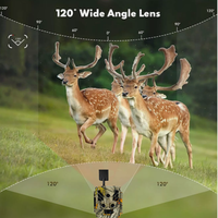 Caméra de chasse extérieure 4G 48MP avec vision nocturne IR, caméras de surveillance IP67 étanches pour la faune