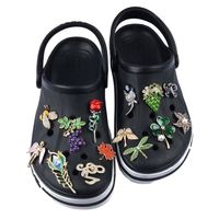 Breloques de chaussures en alliage brillant avec strass, libellule, rose, insecte, hibou en PVC pour la décoration de pantoufles, cadeaux de Noël pour la décoration de chaussures