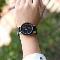 Montres de couple de luxe rétro à quartz, fabriquées en Chine, OEM, avec mouvement MIYOTA, verre saphir réglable, bracelet en bois analogique