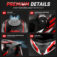 Casque de moto tout-terrain modulaire, casque de moto à coque ABS avec visière solaire intérieure pour sports MX MTB