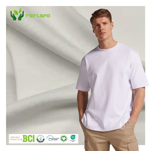 300 Gsm T-shirt écologique 100% coton côtelé surdimensionné T-shirt blanc poids lourd plaine t-shirt pour hommes T-shirt en coton biologique - Product Image 1