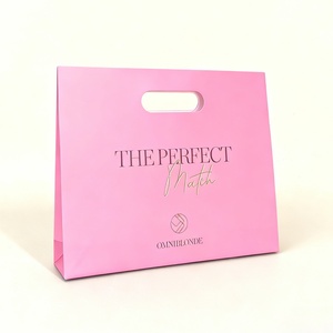 Custom Printed Pink Clothing Cosmetic <b>Gift</b> Packaging Die Cut Handle Shopping Paper <b>Bag</b> <b>Gift</b> <b>Bag</b> With Your Own Logo - Product Image 1