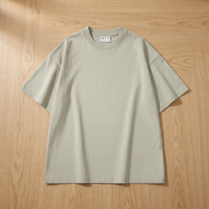 เสื้อยืดผู้ชาย แขนสั้น ทรงหลวม ผ้าคอตตอนถัก 100% หนา 300gsm ไม่เป็นขุย ทรงโอเวอร์ไซส์ สไตล์ลำลอง ใส่สบายสำหรับฤดูร้อน - Product Image 2
