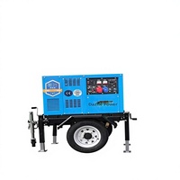 Générateur-soudeuse Daze Power TOSM250A de 250A monté sur petite remorque, 50/60Hz AC380/220V, initiation rapide de l'arc, 1500-1800 tr/min