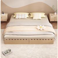 Sommier à lattes en bois avec support central, cadre de lit plateforme robuste pour chambre à coucher et chambre d'amis