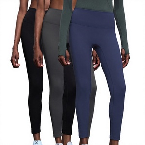 Pantalon de sport pour femme, taille haute, sans couture, moulant, séchage rapide, grande taille, en Spandex/Nylon, pour yoga, entraînement des fessiers, course et fitness - Product Image 2