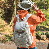 Sac à dos esthétique de grande capacité pour femmes, léger, portable, avec fermeture à glissière, design avec cordon élastique, sac d'école