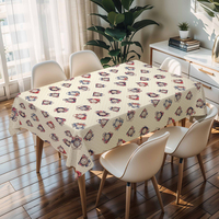 Nappe rectangulaire à motif réveil RNPT, couverture de table en PVC pour fête d'enfants et décoration intérieure