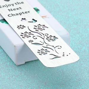 Disegni personalizzati personalizzati in bianco in acciaio inox incisione Laser Logo piastra metallica segnalibro con catena - Product Image 6