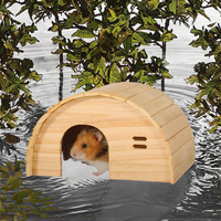 Maison pour hamster et cachette pour cobayes en bois massif écologique avec motif solide pour petits animaux
