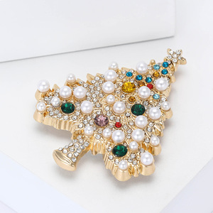 Broche Creativo Retro con Diamantes en Forma de Árbol de Navidad, Regalo para Mujer, Joyería de Aleación Chapada en Oro para Fiestas, Bodas y Compromisos - Product Image 3